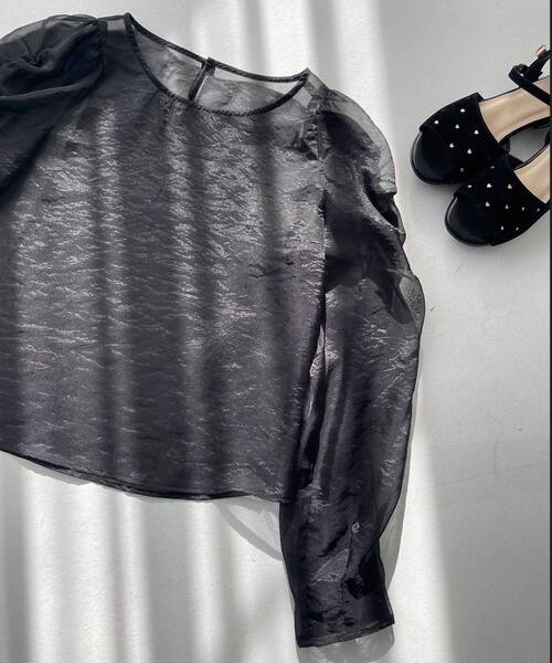 MAJESTIC LEGON(マジェスティックレゴン)の「シアーパワショルトップス(Tシャツ/カットソー・レディース・ブラック/アイボリー/ホワイト系その他2・MEDIUM)」の19枚目の写真
