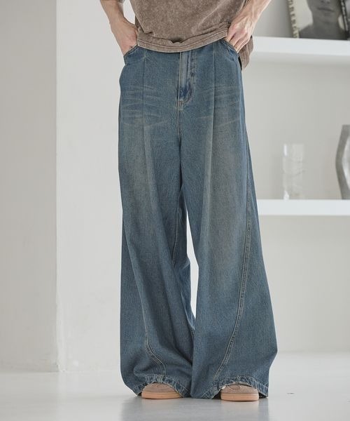 セール】【UNISEX/3サイズ展開】ワイドイージーデニム（デニム