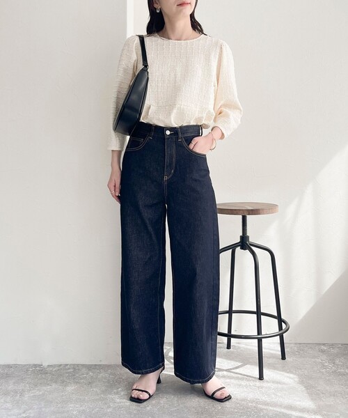 fredy emue（フレディエミュ）の「ウエストアジャストワイドデニムパンツ（デニムパンツ・レディース・ブルー/ネイビー・36/38）」の3枚目の写真