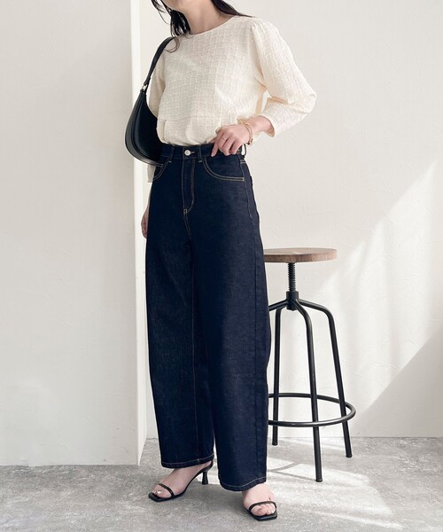 fredy emue（フレディエミュ）の「ウエストアジャストワイドデニムパンツ（デニムパンツ・レディース・ブルー/ネイビー・36/38）」の5枚目の写真