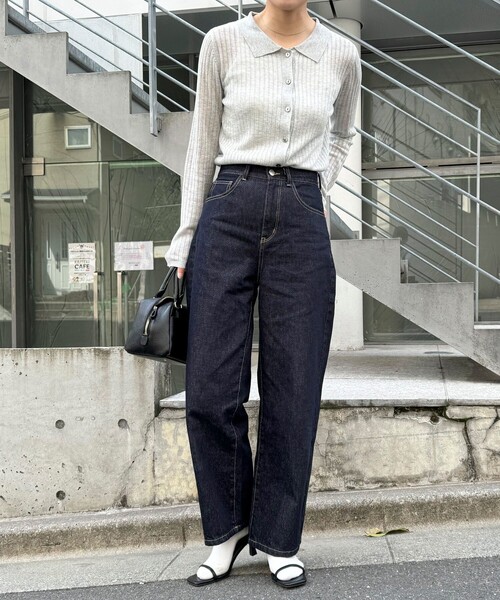 fredy emue（フレディエミュ）の「ウエストアジャストワイドデニムパンツ（デニムパンツ・レディース・ブルー/ネイビー・36/38）」の20枚目の写真