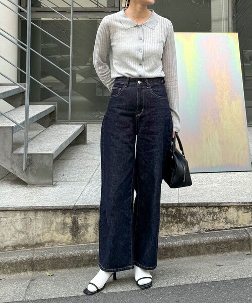 fredy emue（フレディエミュ）の「ウエストアジャストワイドデニムパンツ（デニムパンツ・レディース・ブルー/ネイビー・36/38）」の14枚目の写真