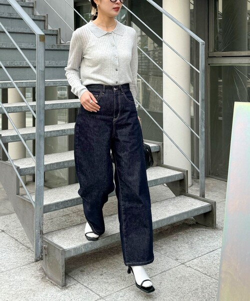 fredy emue（フレディエミュ）の「ウエストアジャストワイドデニムパンツ（デニムパンツ・レディース・ブルー/ネイビー・36/38）」の16枚目の写真