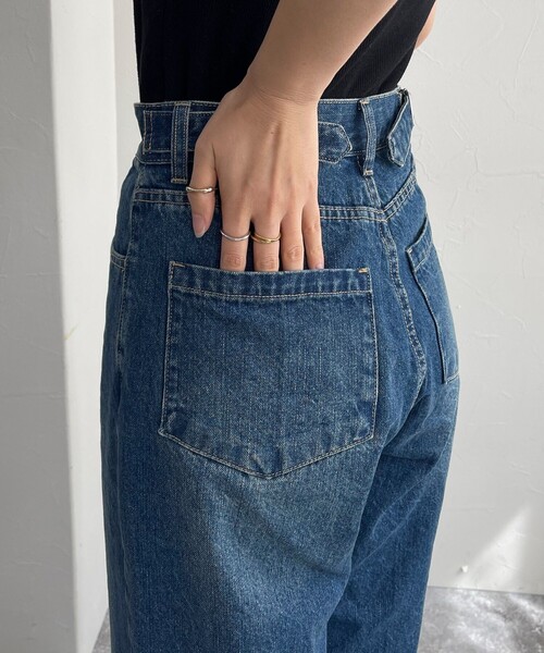 fredy emue（フレディエミュ）の「ウエストアジャストワイドデニムパンツ（デニムパンツ・レディース・ブルー/ネイビー・36/38）」の9枚目の写真