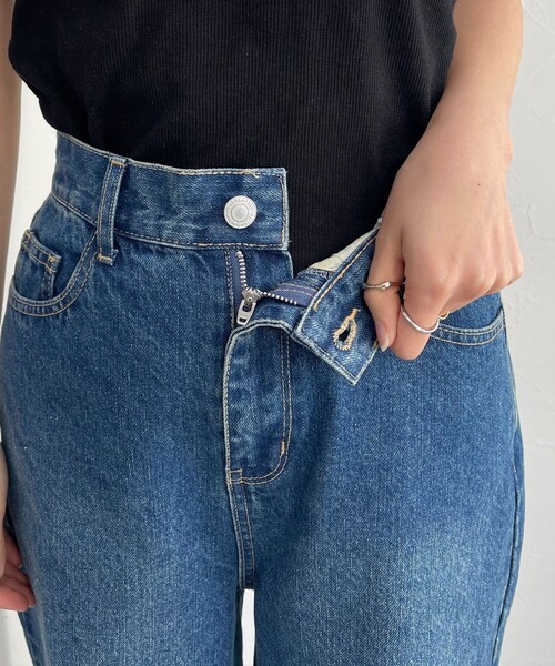 fredy emue（フレディエミュ）の「ウエストアジャストワイドデニムパンツ（デニムパンツ・レディース・ブルー/ネイビー・36/38）」の11枚目の写真