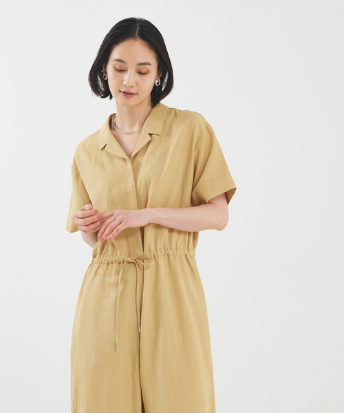 qualite ソフトデニムオールインワン 【ブルー】テンセルデニム