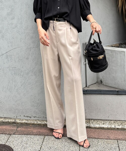 NOLLEY’S Sophi（ノーリーズソフィ）の「《セットアップ対応》ライトシャンブレーワイドパンツ（その他パンツ・レディース・ライトグレー/ネイビー/ベージュ・34/36/38）」の3枚目の写真