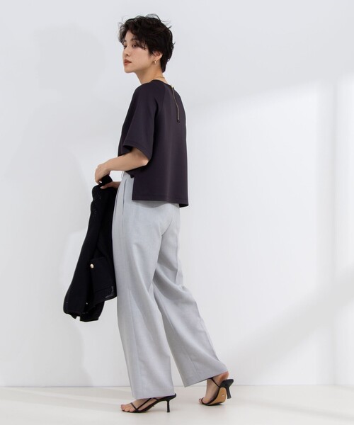NOLLEY’S Sophi（ノーリーズソフィ）の「《セットアップ対応》ライトシャンブレーワイドパンツ（その他パンツ・レディース・ライトグレー/ネイビー/ベージュ・34/36/38）」の15枚目の写真