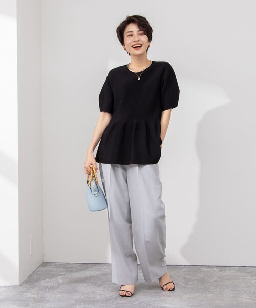 NOLLEY’S Sophi（ノーリーズソフィ）の「《セットアップ対応》ライトシャンブレーワイドパンツ（その他パンツ・レディース・ライトグレー/ネイビー/ベージュ・34/36/38）」の17枚目の写真