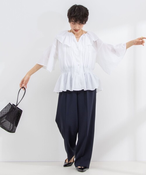 NOLLEY’S Sophi（ノーリーズソフィ）の「《セットアップ対応》ライトシャンブレーワイドパンツ（その他パンツ・レディース・ライトグレー/ネイビー/ベージュ・34/36/38）」の20枚目の写真