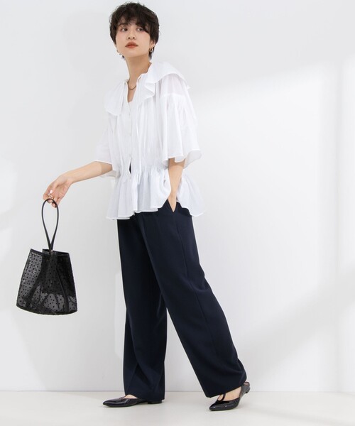 NOLLEY’S Sophi（ノーリーズソフィ）の「《セットアップ対応》ライトシャンブレーワイドパンツ（その他パンツ・レディース・ライトグレー/ネイビー/ベージュ・34/36/38）」の22枚目の写真