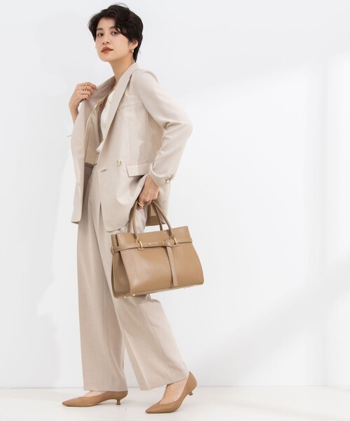 NOLLEY’S Sophi（ノーリーズソフィ）の「《セットアップ対応》ライトシャンブレーワイドパンツ（その他パンツ・レディース・ライトグレー/ネイビー/ベージュ・34/36/38）」の4枚目の写真