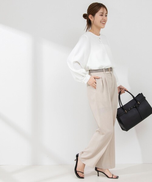 NOLLEY’S Sophi（ノーリーズソフィ）の「《セットアップ対応》ライトシャンブレーワイドパンツ（その他パンツ・レディース・ライトグレー/ネイビー/ベージュ・34/36/38）」の8枚目の写真