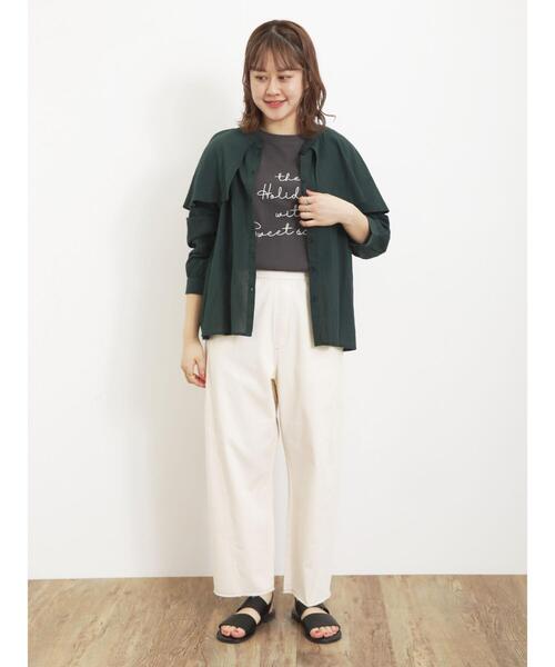 Samansa Mos2（サマンサ モスモス）の「刺繍アソートTシャツ（Tシャツ/カットソー・レディース・ベージュ/ブルー/オフホワイト/チャコールグレー・F）」の20枚目の写真