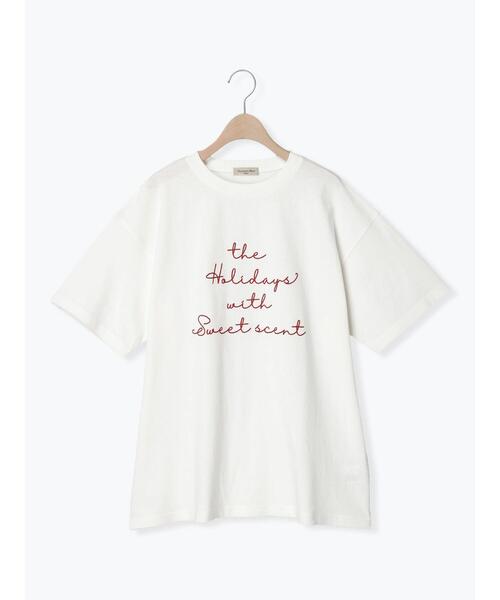 Samansa Mos2（サマンサ モスモス）の「刺繍アソートTシャツ（Tシャツ/カットソー・レディース・ベージュ/ブルー/オフホワイト/チャコールグレー・F）」の8枚目の写真