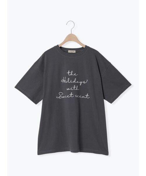 Samansa Mos2（サマンサ モスモス）の「刺繍アソートTシャツ（Tシャツ/カットソー・レディース・ベージュ/ブルー/オフホワイト/チャコールグレー・F）」の9枚目の写真