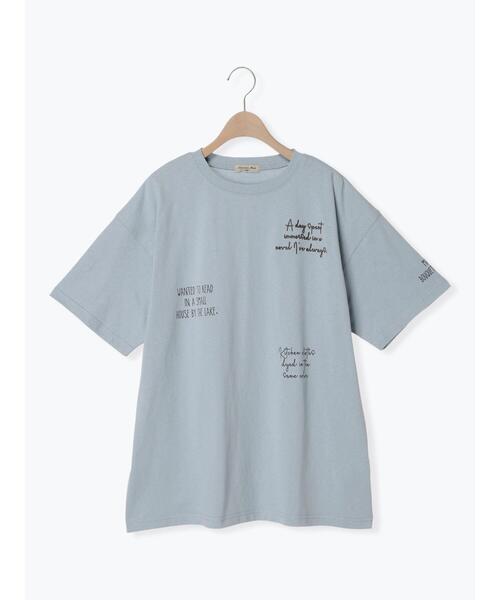 Samansa Mos2（サマンサ モスモス）の「刺繍アソートTシャツ（Tシャツ/カットソー・レディース・ベージュ/ブルー/オフホワイト/チャコールグレー・F）」の11枚目の写真