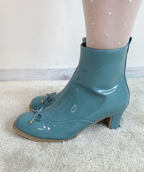 F i.n.t（フィント）の「【晴雨兼用】フロントリボンレインブーツ（レインシューズ・レディース・ライトブルー/アイボリー・L/S/M）」の14枚目の写真