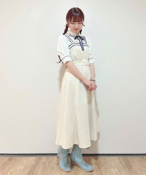 F i.n.t（フィント）の「【晴雨兼用】フロントリボンレインブーツ（レインシューズ・レディース・ライトブルー/アイボリー・L/S/M）」の16枚目の写真