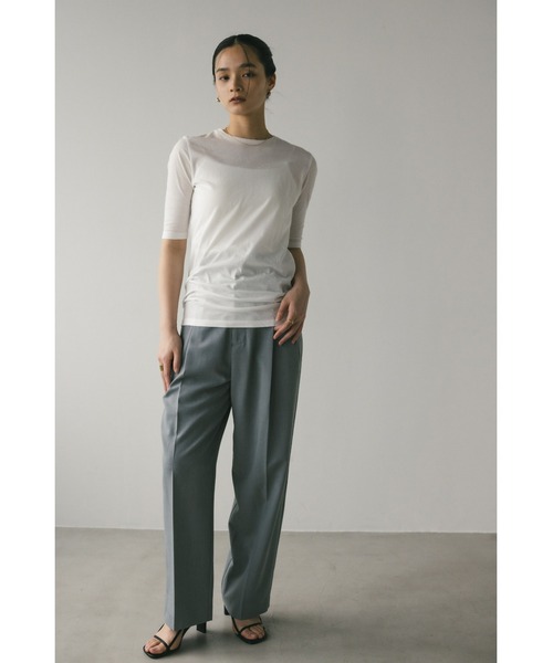 STYLEMIXER（スタイルミキサー）の「シアーバックシームT　夏服（Tシャツ/カットソー・レディース・サックスブルー/ブラック/チャコールグレー/ホワイト・FREE）」の5枚目の写真