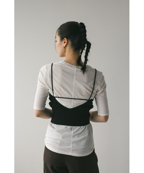 STYLEMIXER（スタイルミキサー）の「シアーバックシームT　夏服（Tシャツ/カットソー・レディース・サックスブルー/ブラック/チャコールグレー/ホワイト・FREE）」の8枚目の写真