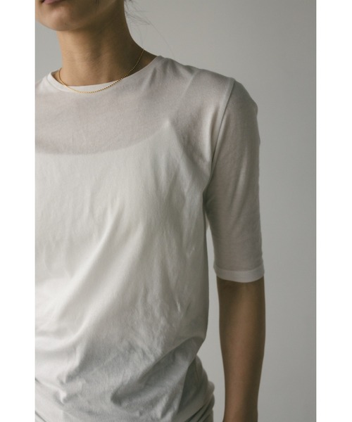 STYLEMIXER（スタイルミキサー）の「シアーバックシームT　夏服（Tシャツ/カットソー・レディース・サックスブルー/ブラック/チャコールグレー/ホワイト・FREE）」の10枚目の写真