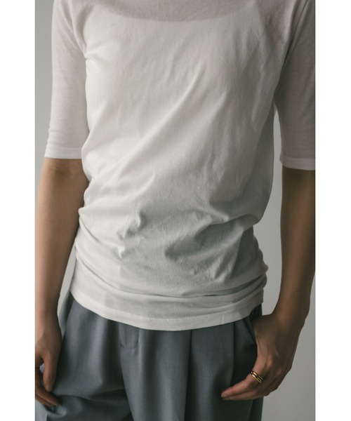 STYLEMIXER（スタイルミキサー）の「シアーバックシームT　夏服（Tシャツ/カットソー・レディース・サックスブルー/ブラック/チャコールグレー/ホワイト・FREE）」の11枚目の写真