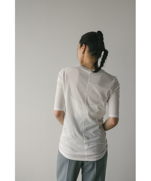 STYLEMIXER（スタイルミキサー）の「シアーバックシームT　夏服（Tシャツ/カットソー・レディース・サックスブルー/ブラック/チャコールグレー/ホワイト・FREE）」の12枚目の写真