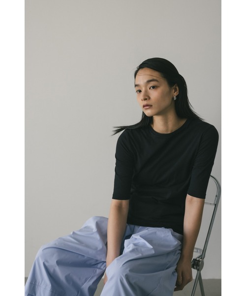 STYLEMIXER（スタイルミキサー）の「シアーバックシームT　夏服（Tシャツ/カットソー・レディース・サックスブルー/ブラック/チャコールグレー/ホワイト・FREE）」の15枚目の写真