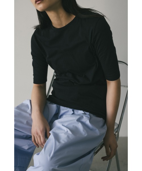 STYLEMIXER（スタイルミキサー）の「シアーバックシームT　夏服（Tシャツ/カットソー・レディース・サックスブルー/ブラック/チャコールグレー/ホワイト・FREE）」の16枚目の写真