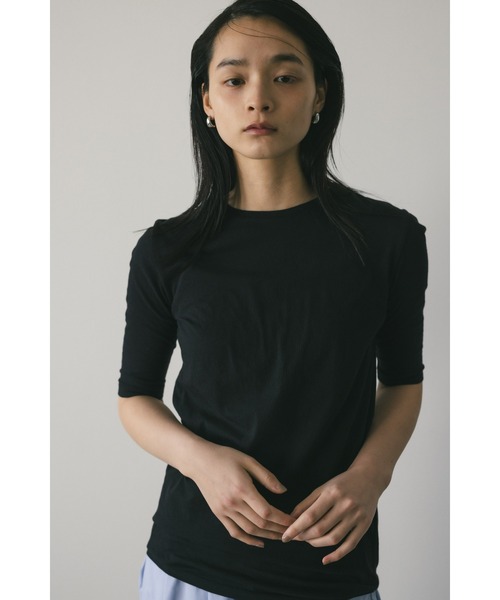 STYLEMIXER（スタイルミキサー）の「シアーバックシームT　夏服（Tシャツ/カットソー・レディース・サックスブルー/ブラック/チャコールグレー/ホワイト・FREE）」の17枚目の写真