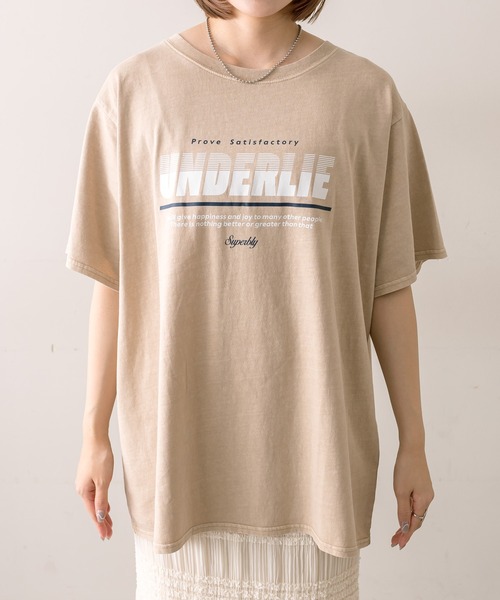 mline（エムライン）の「【2色展開】[mline]ロゴビッグTシャツ（Tシャツ/カットソー・レディース・チャコールグレー/ベージュ・FREE）」の11枚目の写真