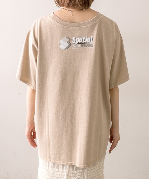 mline（エムライン）の「【2色展開】[mline]ロゴビッグTシャツ（Tシャツ/カットソー・レディース・チャコールグレー/ベージュ・FREE）」の13枚目の写真