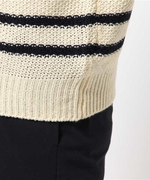 SEVENDAYS=SUNDAY(セブンデイズサンデイ)の「ミックス編ケーブルボーダーニット プルオーバー(ニット/セーター・レディース・オフホワイト/杢グレー/レッド/グリーン・MEDIUM/LARGE)」の10枚目の写真