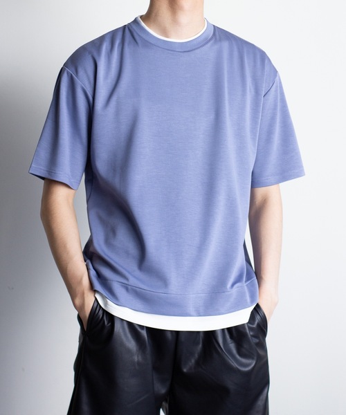 Magine（マージン）の「【SELECT】IR:ダンボールニット フェイクレイヤードTEE（Tシャツ/カットソー・メンズ・ベージュ/ホワイト/サックスブルー/ブラック・L/M）」の4枚目の写真