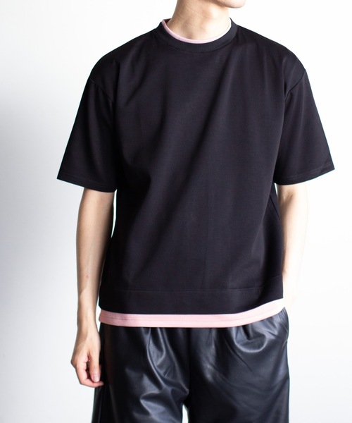 Magine（マージン）の「【SELECT】IR:ダンボールニット フェイクレイヤードTEE（Tシャツ/カットソー・メンズ・ベージュ/ホワイト/サックスブルー/ブラック・L/M）」の2枚目の写真