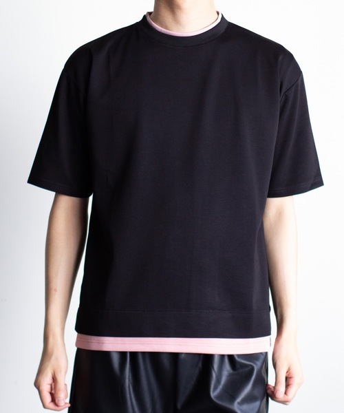 Magine（マージン）の「【SELECT】IR:ダンボールニット フェイクレイヤードTEE（Tシャツ/カットソー・メンズ・ベージュ/ホワイト/サックスブルー/ブラック・L/M）」の7枚目の写真