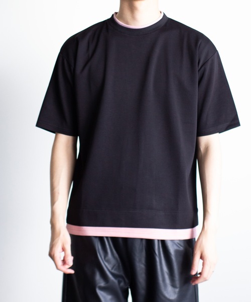 Magine（マージン）の「【SELECT】IR:ダンボールニット フェイクレイヤードTEE（Tシャツ/カットソー・メンズ・ベージュ/ホワイト/サックスブルー/ブラック・L/M）」の9枚目の写真