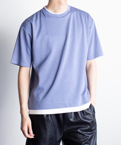 Magine（マージン）の「【SELECT】IR:ダンボールニット フェイクレイヤードTEE（Tシャツ/カットソー・メンズ・ベージュ/ホワイト/サックスブルー/ブラック・L/M）」の14枚目の写真