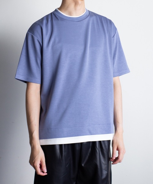 Magine（マージン）の「【SELECT】IR:ダンボールニット フェイクレイヤードTEE（Tシャツ/カットソー・メンズ・ベージュ/ホワイト/サックスブルー/ブラック・L/M）」の16枚目の写真