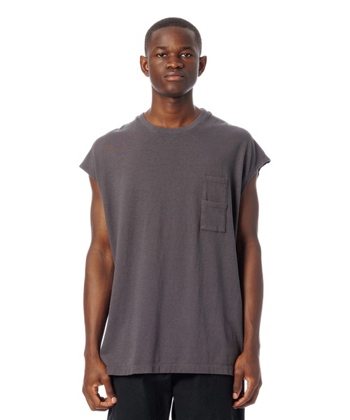 Sandinista(サンディニスタ)の「Vintage 88/12 W Pocket Sleeveless Tee / ヴィンテージダブルポケットスリーブスレTシャツ(Tシャツ/カットソー・メンズ・チャコール/マスタード/ナチュラル/ブラック・MEDIUM/SMALL/LARGE)」の14枚目の写真