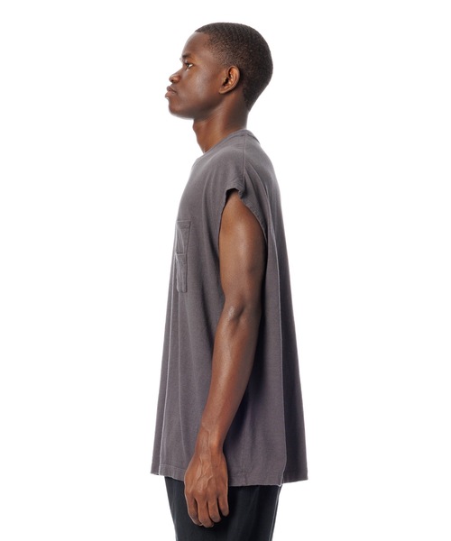 Sandinista(サンディニスタ)の「Vintage 88/12 W Pocket Sleeveless Tee / ヴィンテージダブルポケットスリーブスレTシャツ(Tシャツ/カットソー・メンズ・チャコール/マスタード/ナチュラル/ブラック・MEDIUM/SMALL/LARGE)」の15枚目の写真