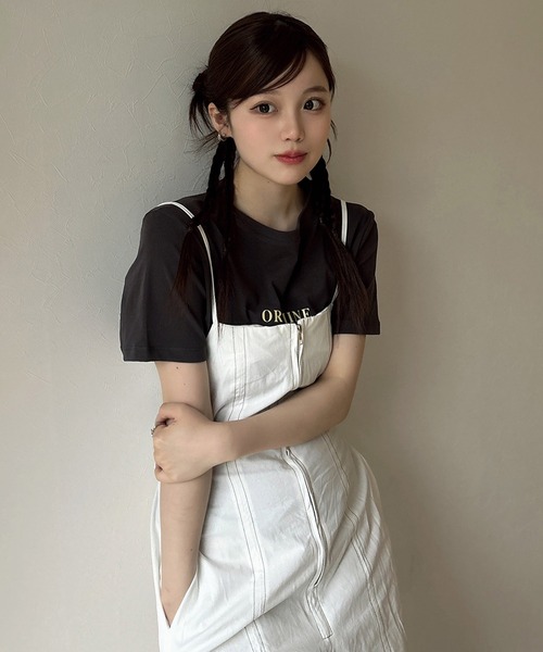 RiLi（リリ）の「ステッチキャミオールインワン【RL】（サロペット/オーバーオール・レディース・ブラック/ホワイト・S/M）」の19枚目の写真