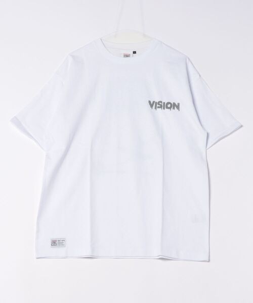 VISION STREET WEAR(ヴィジョンストリートウェア)の「VISION STREET WEAR/ヴィジョンストリートウエア スケーター ゴースト 恐竜 ハート ワンポイントロゴ リンガー バックプリント オーバーサイズ半袖Tシャツ(Tシャツ/カットソー・メンズ・ホワイト系その他/ホワイト系その他2/グレー系その他3/ブラック系その他/ピンク系その他2/ホワイト系その他3/ブラック系その他2・MEDIUM/LARGE/X-LARGE)」の1枚目の写真