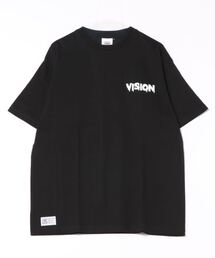 VISION STREET WEAR/ヴィジョンストリートウエア スケーター ゴースト 恐竜 ハート ワンポイントロゴ リンガー バックプリント オーバーサイズ半袖Tシャツ