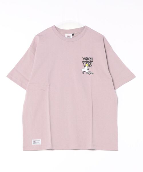 VISION STREET WEAR(ヴィジョンストリートウェア)の「VISION STREET WEAR/ヴィジョンストリートウエア スケーター ゴースト 恐竜 ハート ワンポイントロゴ リンガー バックプリント オーバーサイズ半袖Tシャツ(Tシャツ/カットソー・メンズ・ホワイト系その他/ホワイト系その他2/グレー系その他3/ブラック系その他/ピンク系その他2/ホワイト系その他3/ブラック系その他2・MEDIUM/LARGE/X-LARGE)」の7枚目の写真