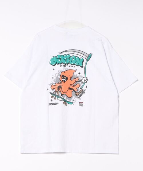 VISION STREET WEAR(ヴィジョンストリートウェア)の「VISION STREET WEAR/ヴィジョンストリートウエア スケーター ゴースト 恐竜 ハート ワンポイントロゴ リンガー バックプリント オーバーサイズ半袖Tシャツ(Tシャツ/カットソー・メンズ・ホワイト系その他/ホワイト系その他2/グレー系その他3/ブラック系その他/ピンク系その他2/ホワイト系その他3/ブラック系その他2・MEDIUM/LARGE/X-LARGE)」の9枚目の写真