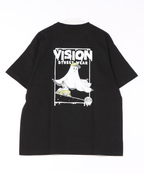 VISION STREET WEAR(ヴィジョンストリートウェア)の「VISION STREET WEAR/ヴィジョンストリートウエア スケーター ゴースト 恐竜 ハート ワンポイントロゴ リンガー バックプリント オーバーサイズ半袖Tシャツ(Tシャツ/カットソー・メンズ・ホワイト系その他/ホワイト系その他2/グレー系その他3/ブラック系その他/ピンク系その他2/ホワイト系その他3/ブラック系その他2・MEDIUM/LARGE/X-LARGE)」の11枚目の写真
