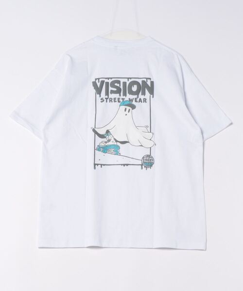VISION STREET WEAR(ヴィジョンストリートウェア)の「VISION STREET WEAR/ヴィジョンストリートウエア スケーター ゴースト 恐竜 ハート ワンポイントロゴ リンガー バックプリント オーバーサイズ半袖Tシャツ(Tシャツ/カットソー・メンズ・ホワイト系その他/ホワイト系その他2/グレー系その他3/ブラック系その他/ピンク系その他2/ホワイト系その他3/ブラック系その他2・MEDIUM/LARGE/X-LARGE)」の8枚目の写真