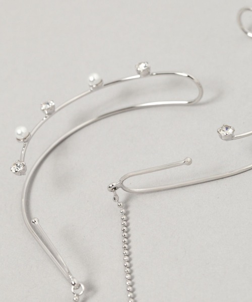 HARE（ハレ）の「ビジュー2Pイヤーカフ(HARE)（イヤーカフ・レディース・シルバー・FREE）」の8枚目の写真